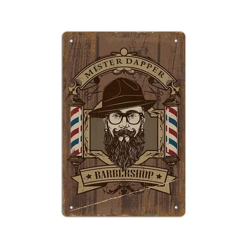 

Плакат для парикмахерской, новинка 2023 года, винтажный железный лист, картина для бара, клуба, эстетическая стена, безрамное украшение, подвесная картина 20x30cm