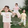 JELLYBABY Girls' Color-block Collar Short Sleeve T-Shirt
