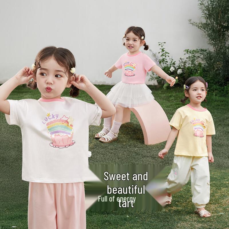 JELLYBABY Girls' Color-block Collar Short Sleeve T-Shirt