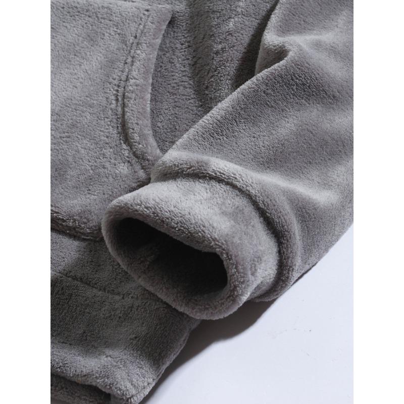 Plus Size Men Hooded Casual Fleece Pullover Sweatshirt Warm Winter Coat