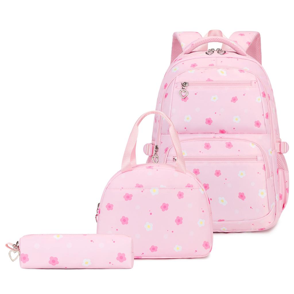 Three-piece schoolbag set for school students female waterproof backpack student backpack