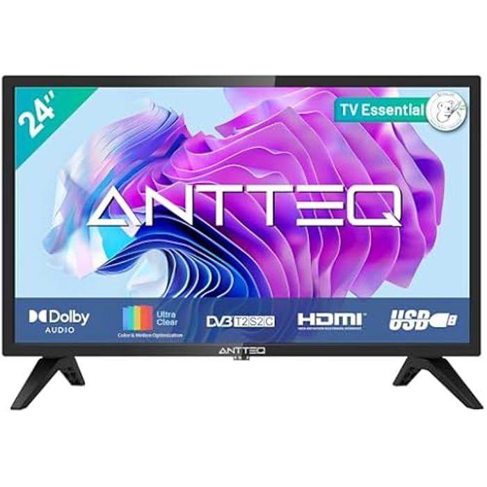 Telewizor ANTTEQ AB24F1D - 24 Cale - Potrójny tuner DVB-C/T2/S2 - HDMI - Odtwarzacz multimedialny przez USB