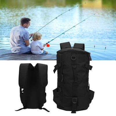 Fishing Tackle Backpack Large Capacity Portable Cylindrical Fishing Rod Bag with Rod Holder