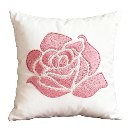 Valentine's Day Pillow Cover 18" Faux Fur Love x 18" Soft Plush Heart Pillowcase Embroidery Throw