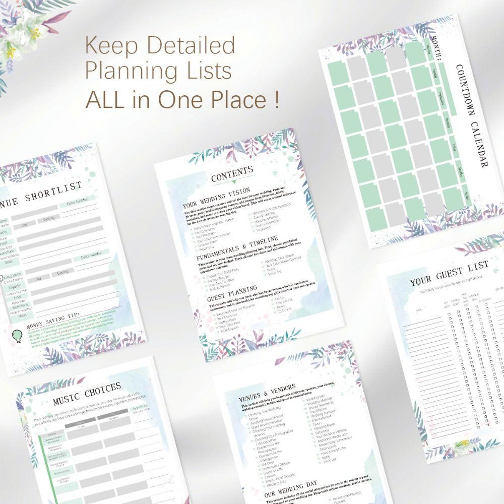 Wedding Planner Wedding Planning Book Agenda Notepad High Quality Loose-leaf Notebook Wedding