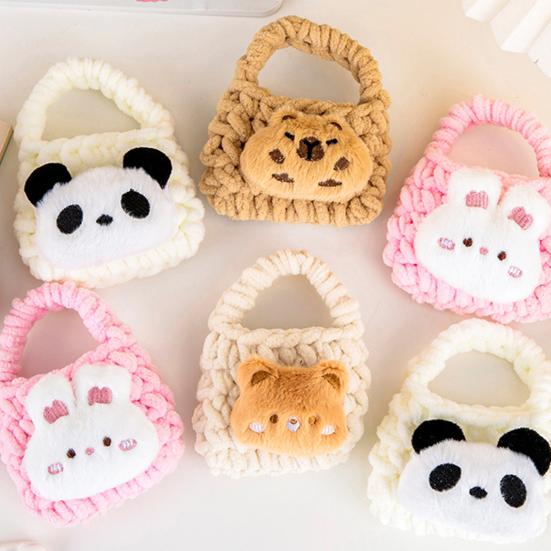 Crochet Animal Coin Purse Handmade Knitting Earphone Lipstick Keys Storage Bag Women Girls Small Handbag Pouch Birthday Holiday Gift
