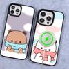BUBU DUDU Cartoon Magnetic Matte Phone Case For IPhone 16 17 15 14 13 12 11 For Magsafe Wireless Charge Cover
