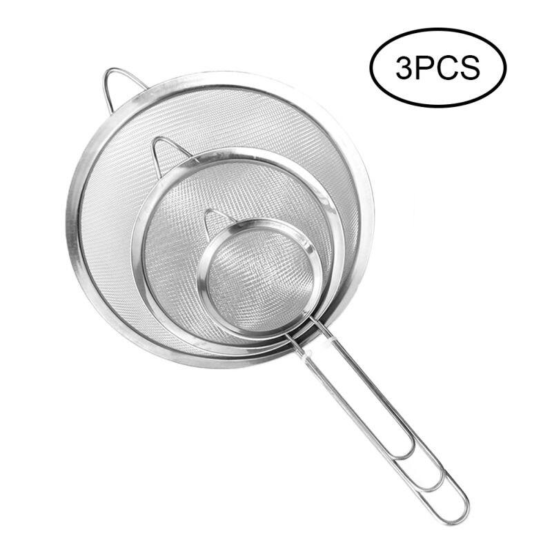 Mesh Stainless Steel Strainer Colander Fine Sieve Kitchen Sifter Mini Filters Mesh Stainless Steel Strainer Colander Fine Sieve Kitchen Sifter Mini Filters
