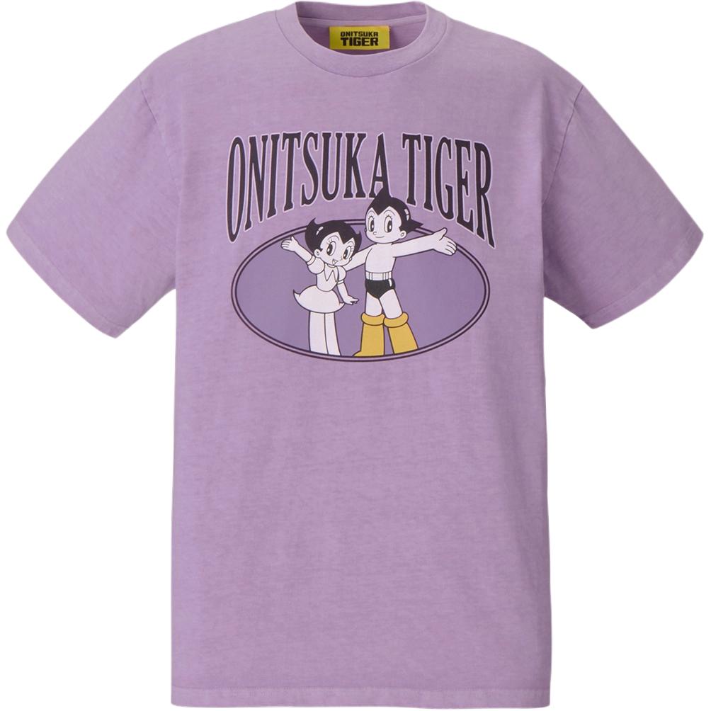 

ONITSUKA TIGER Мужская футболка с мультяшным принтом, круглым вырезом и короткими рукавами, унисекс, 2183B572-500 XL