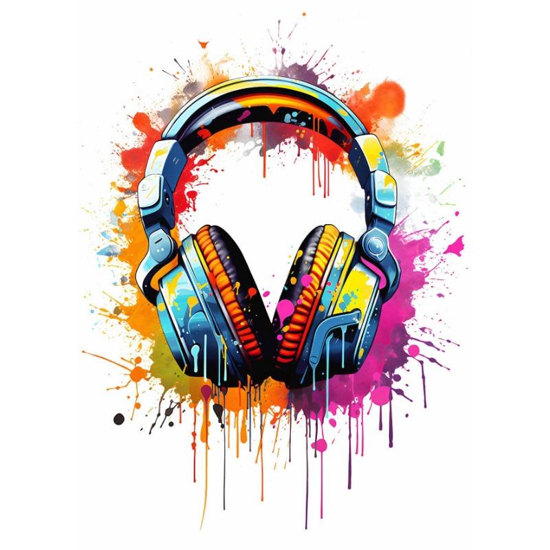 

Красочные наушники-геймпад Холст Живопись Граффити Игровой постер Принт Картина для Комнаты Геймера Настенное Искусство Домашний Декор 21cm×30cm NoFrame