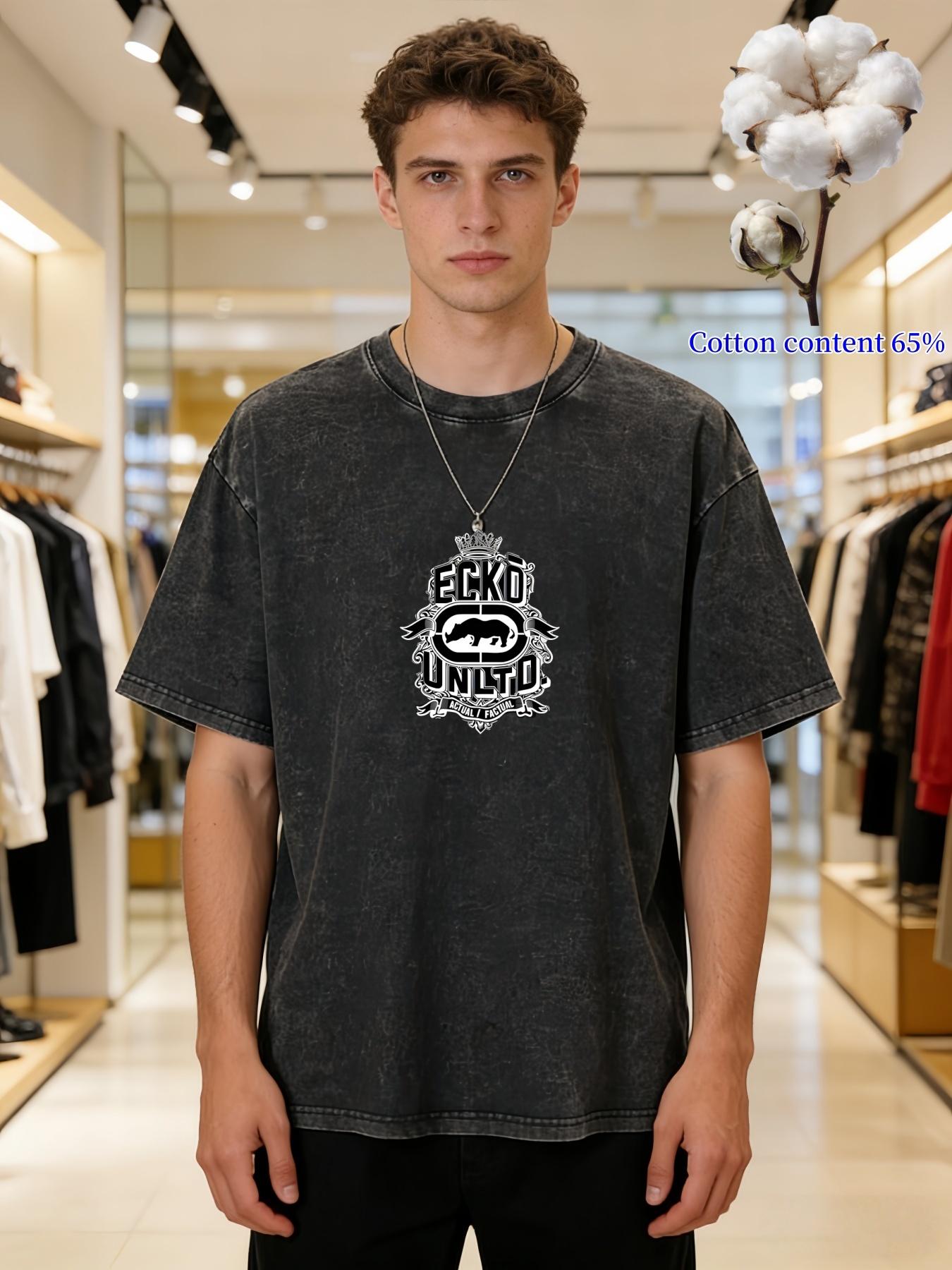 Retro Washed Cotton t Shirt Unisex Running Top Summer Casual Streetwear Heavyweight Vintage Cotton Blend Tee S