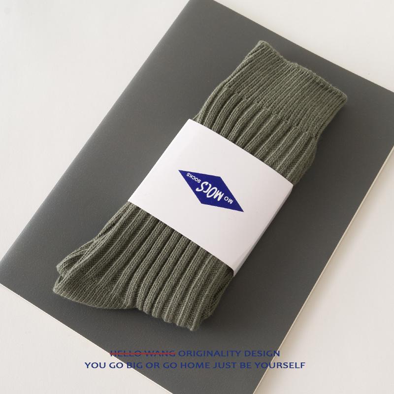 HW Yu Liu Shu Men's Thick Yarn Japanese Retro Slouchy Socks - Trendy Hong Kong Style Knitted Cotton Socks for Autumn and Winter