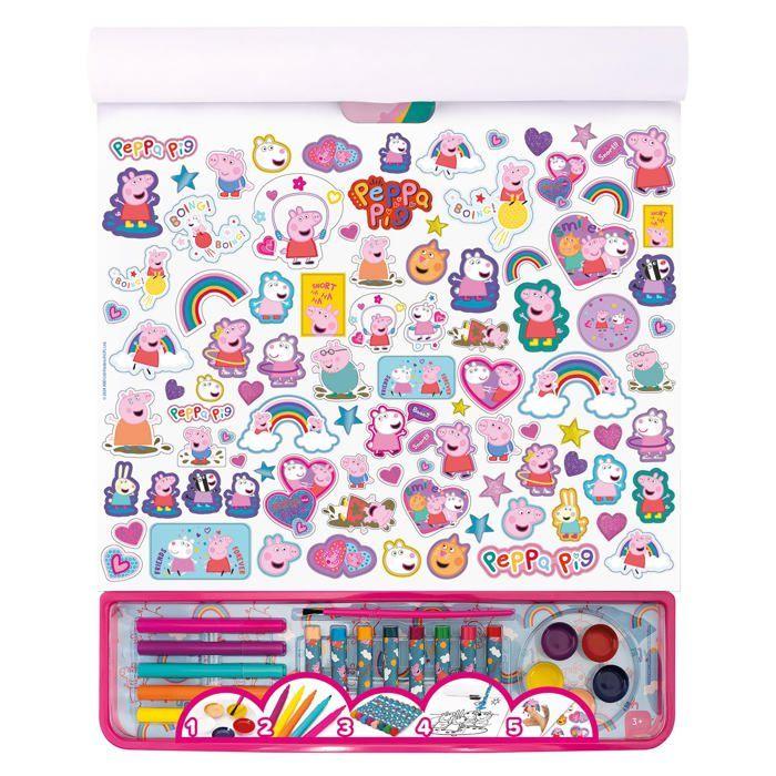 Kreativt kit Peppa Pig - Cefa Toys - Giga Block 5-i-1 - 25 färgsidor - 8 färgpennor - 5 tuschpennor
