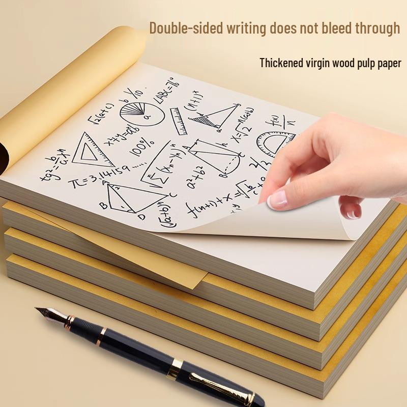 Set of 10 Thick Blank Scratch Notebooks for Students and Exam Prep, Eye-Protective Paper