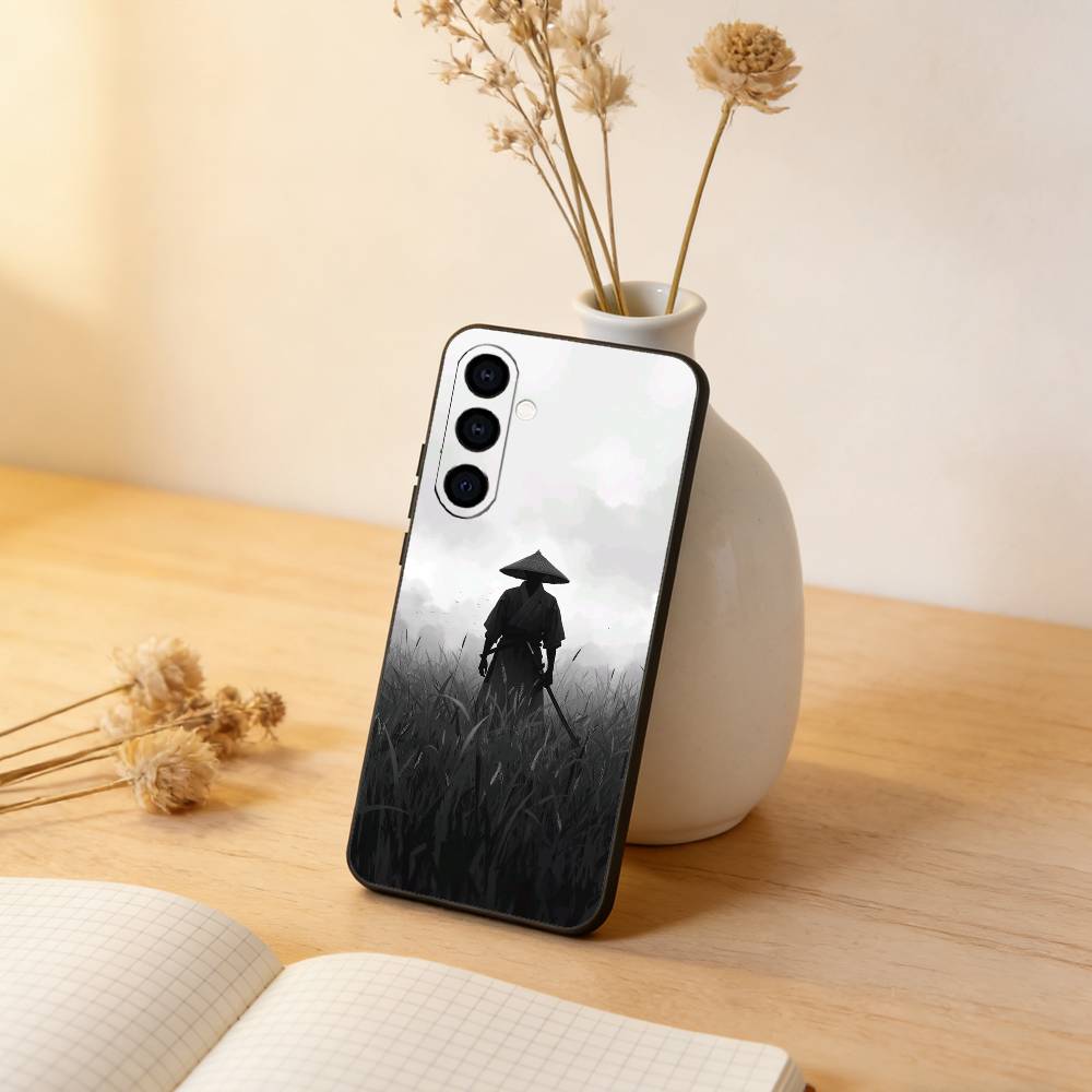 

Japanese Bushido Samurai Phone Case Black Silicone Soft For Samsung Galaxy A73,A72,A71,A70,A53,A52,A51 Samsung a31