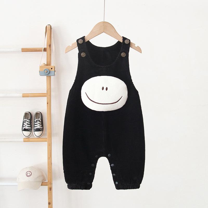 Зимний корейский стиль вельветовый на флисовой подкладке мультяшный комбинезон для 0-3 лет Tag 80 (height 80cm)