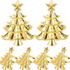 Metal Christmas Tree Napkin Rings - Silver Gold Holiday Table Decor