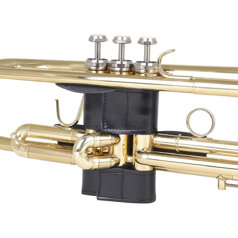 Trumpet Valves Guard, PU Leather Trumpet Protective Cover Sleeve, Professional Trumpet Valves Guard Cover for Beginners, Black