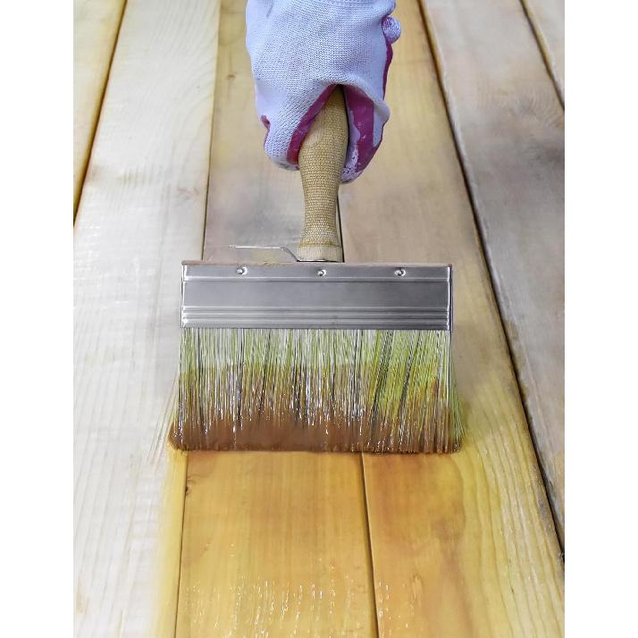 ROLLINGDOG Deck Stain Brush Set - Limewash Brush Wood Handle Large Deck Brush Applicator for Wall, Wood, Fence, Floor Painting(70mm 120mm 150mm)