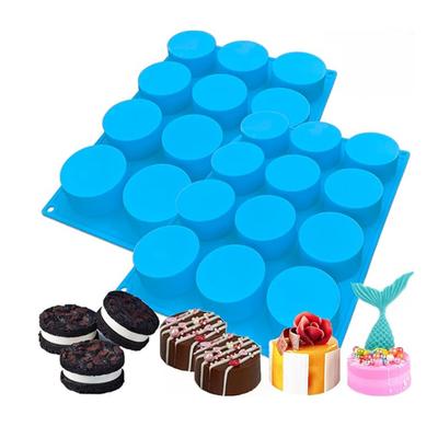Molde de Silicona Cilíndrico de 12 Cavidades para Pastel Redondo Molde para Hornear Galletas, Chocolate, Pudín, Galletas, Velas, Jabón