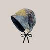 Womens Warm Knit Beanie Hat With Letter Print Foldable Winter Headwear Cold Weather Ear Protection Slimming Face Effect