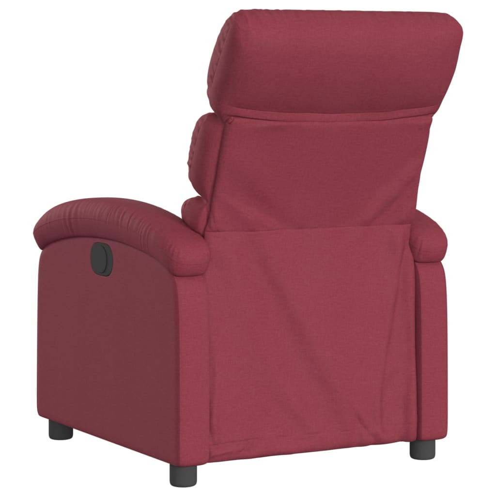 Electric Recliner Chair Burgundy Fabric