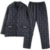 Pajamas Men'S Winter Velvet Thickened Woven Pure Cotton Three-Layer Padded Cotton Jacket Autumn And Winter Loungewear