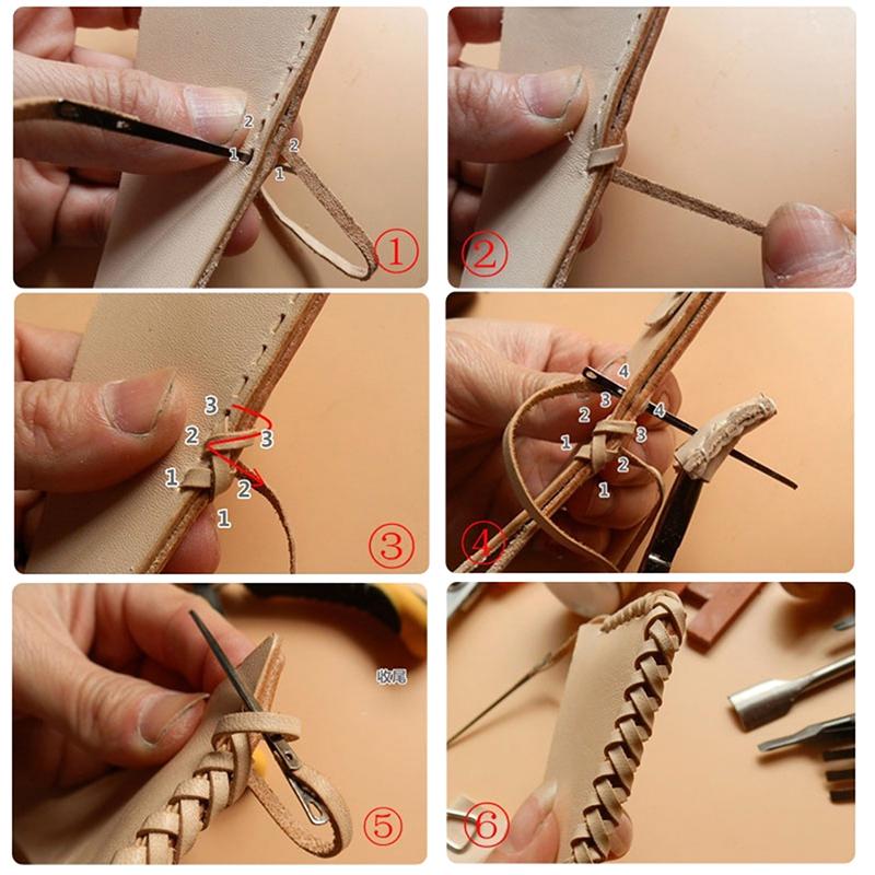 1 Pcs Diy Leather Craft Knitting Needle Double Hole Leather Rope Lace Needle