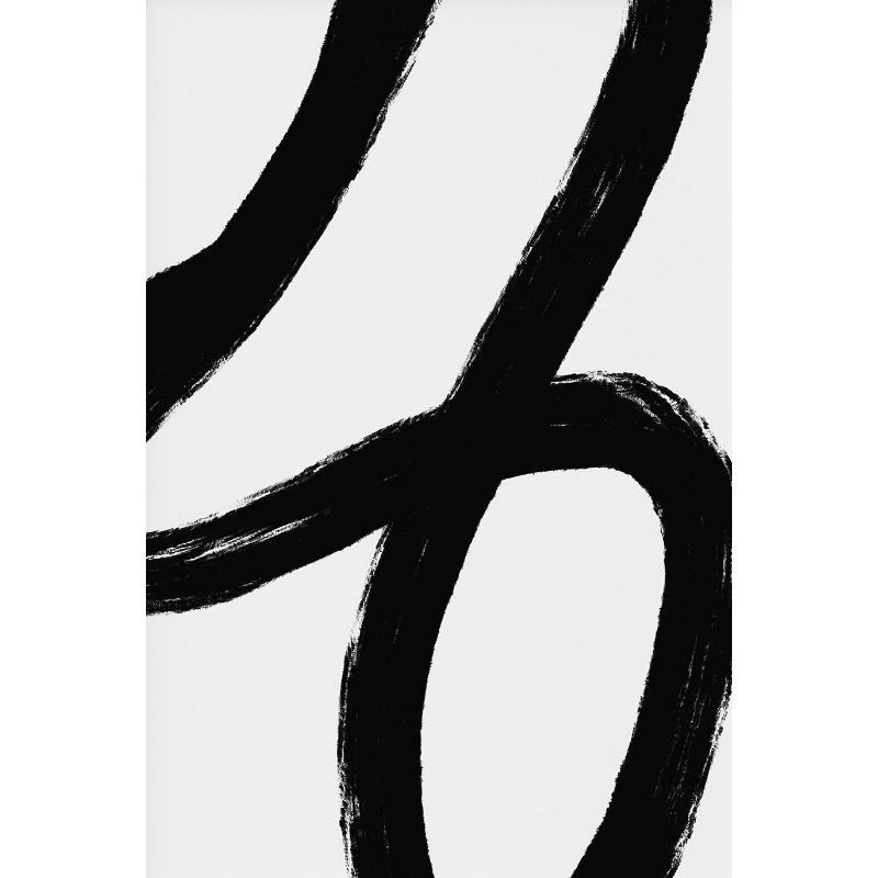 Neutral Geometric Circle Abstract Boho Black Brush Strokes Line Art Poster Print Canvas Painting Minimalist Wall Room Home Decor