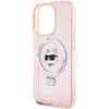 Karl Lagerfeld KLHMP15LHMRSCHP iPhone 15 Pro 6.1" Pink/pink Hardcase Ring Stand Choupette Head MagSafe