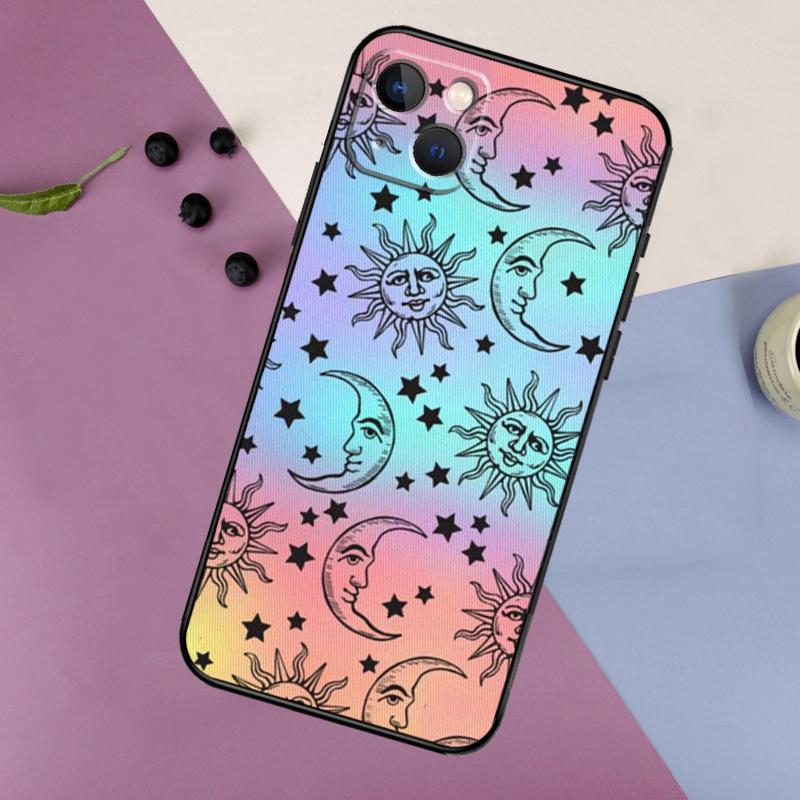 Sun Moons Star Signs Celestial Silicone Case For iPhone 17 15 14 13 11 12 Pro Max 16 Plus 12 13 Mini 16e 17 Air Back Cover