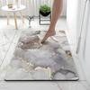 Marble Print Bathroom Rug Diatomaceous Earth Absorbent Entrance Rug Non Slip Door Mat Marbling Floor Mat