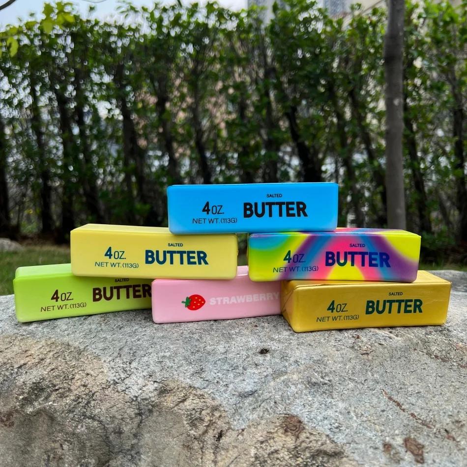 New Multiple Colors Butter Stick Fidget Toy Elastic Squishy Cheese Prank Stress Relief Game Funny Squeeze Toy For Anxiety Relief