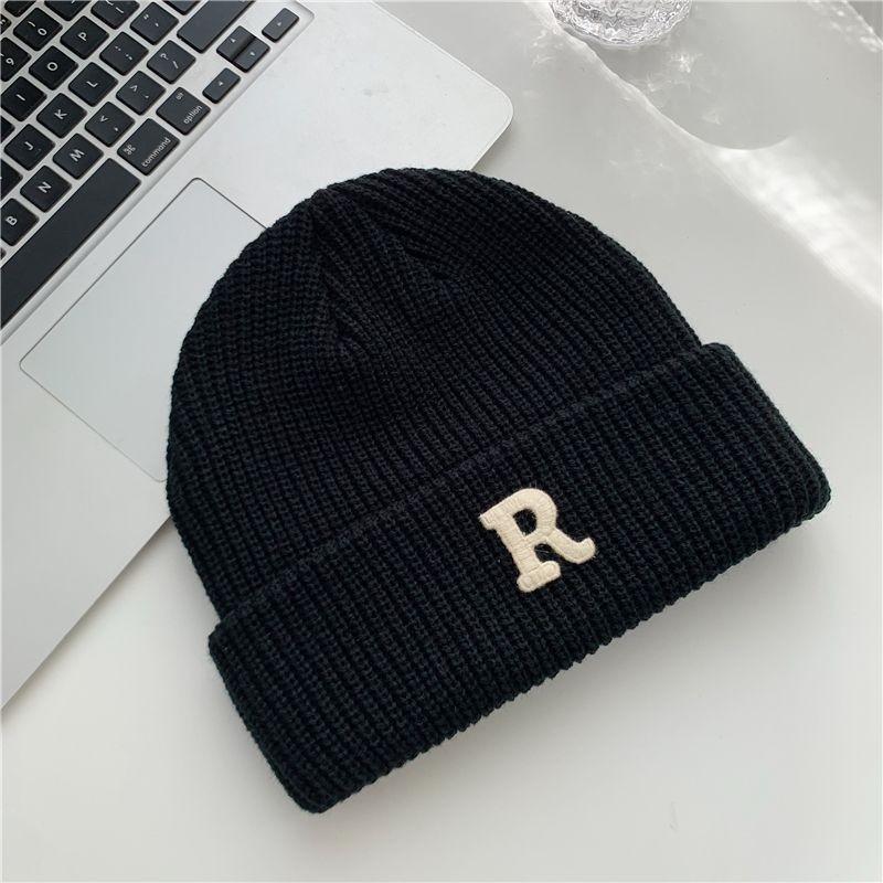 Hat winter female high-value round face student versatile cold-proof warm face small knitted wool hat