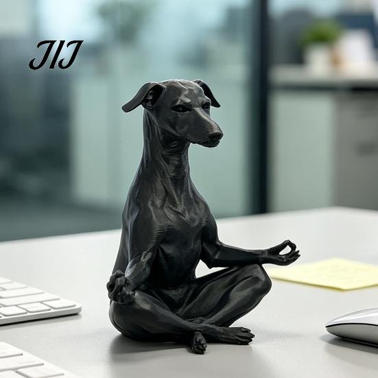 Zen Dog Statue for Home Decor 3D Printed Meditating Statue, Sitting Puppy Figurine Funny Desk Accessories Office Decor, Creative Animal Sculpture