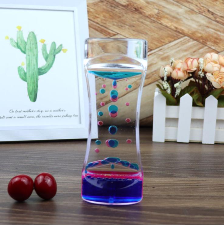 Creative Dynamic Oil Drop Toy Plastic Funnel Liquid Hourglass Student Gift Ornament