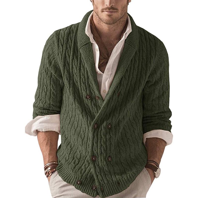 2025 Winter Solid Color Collared Long Sleeve Sweater Jacket