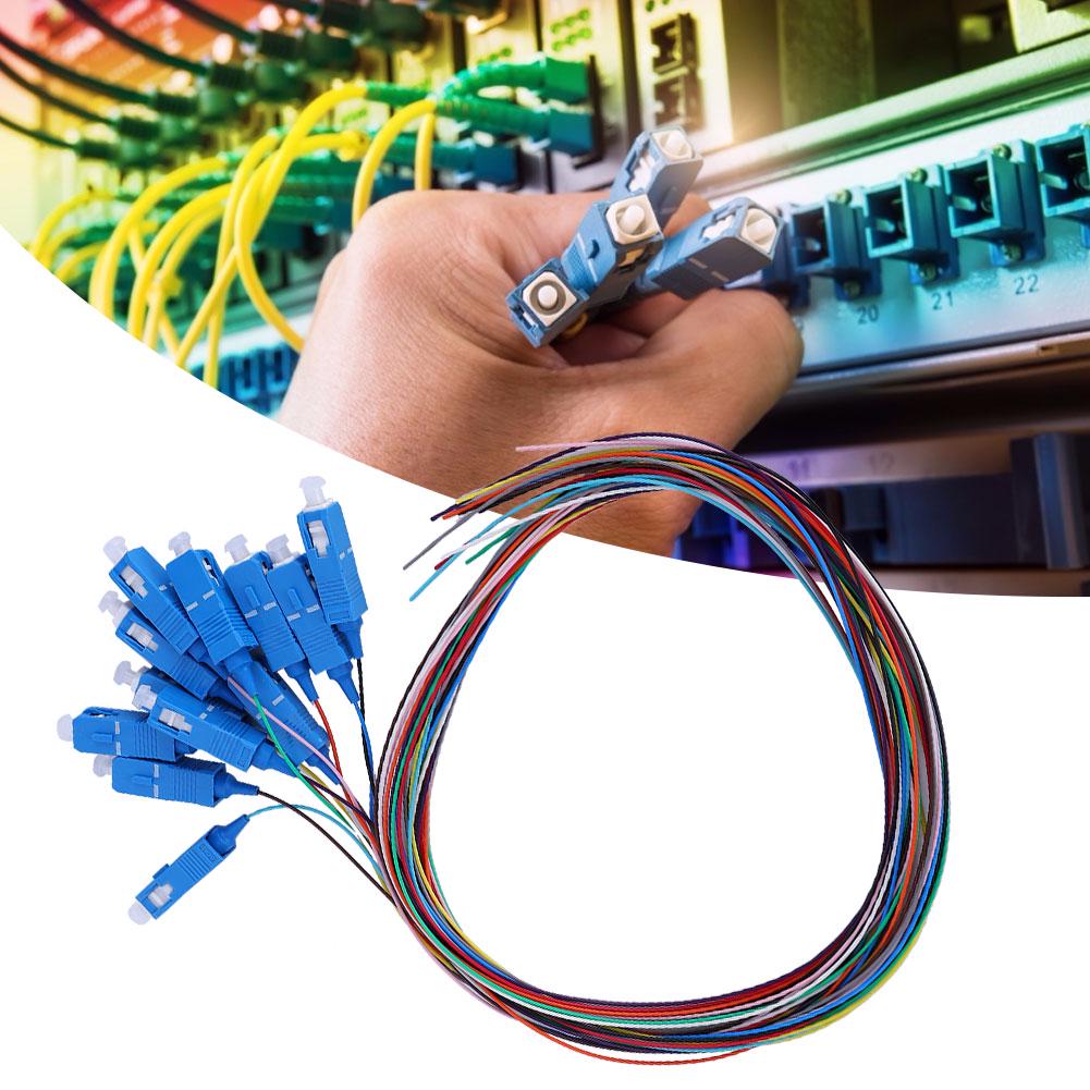 SCUPC Fiber Pigtail Cable Sigle Mode 12Cores SC Square Head with PVC Outer Shell