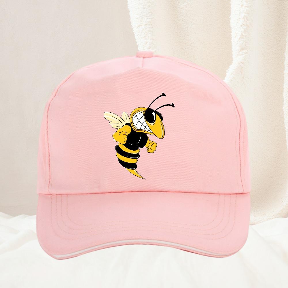 A bee print simple design baseball cap travel sunscreen versatile style for Unisex and Women