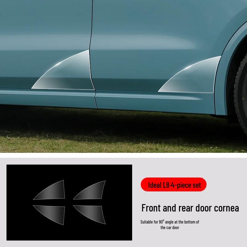 Ideal L8 Car Door Corner TPU Protection Film - Transparent, Front & Rear Triangle Area Paint Shield.
