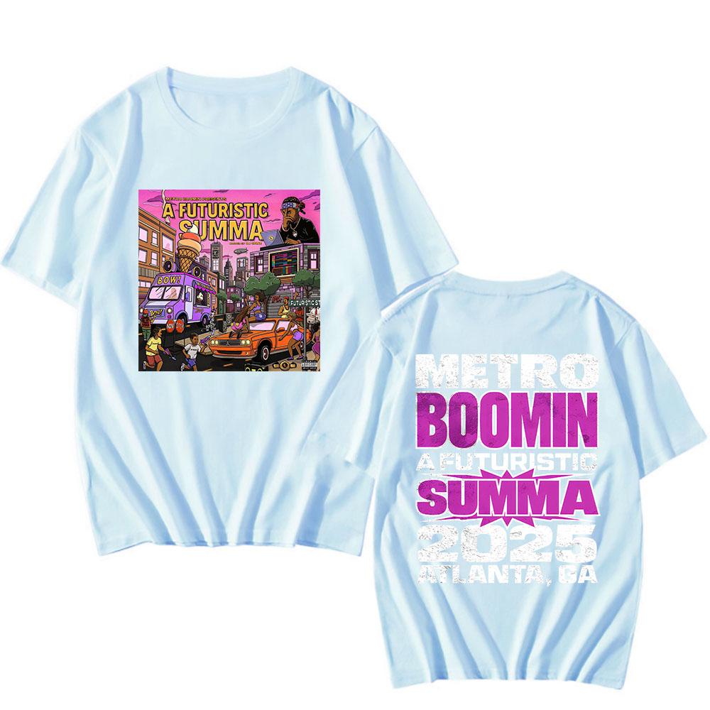 Metro Boomin A FUTURISTIC SUMMA COVER TEE Kurzarm Baumwolle Herren T-Shirt Unisex Streetwear Locker Weich Herren T-Shirt Grunge HipHop