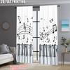 2pcs,2D Plane Printing Print Curtains Classic Piano & Musical Notes Versatile Polyester Fabric (without Rod) Festive for