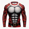 Divertenti Magliette Stampate in 3D con Muscoli Finti di Babbo Natale Brutto Natale Uomo Donna Magliette a Maniche Lunghe Moda Oversize Abbigliamento Natalizio da Uomo