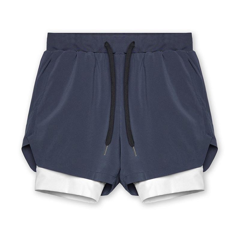 Crazy Muscle Men's Sports and Leisure Shorts Double Layered Marathon Basketball Fitness Quick Drying Shorts