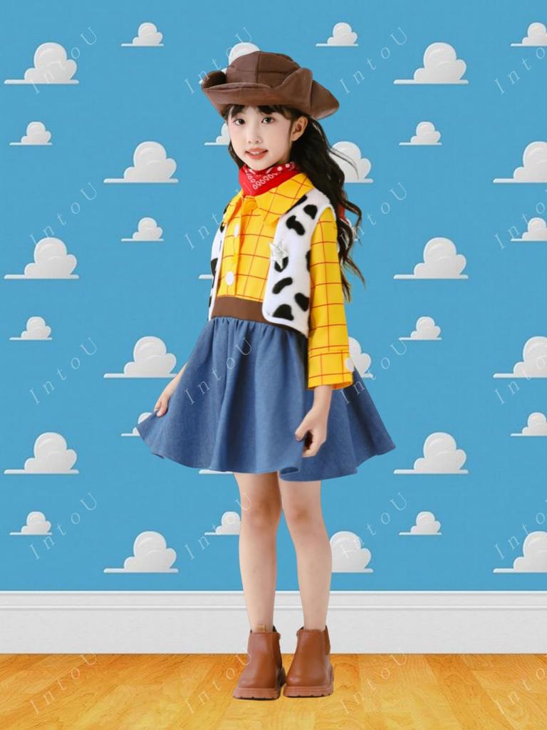 [IntoU] Toy Story Woody Cosplay Costume for Girls (120)