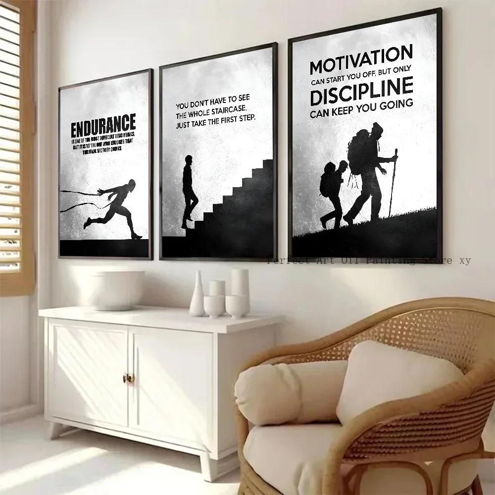 Motivational Canvas Painting Inspirational Black and White  Poster Paper Print Home Bedroom Entrance  Art Painting Decoration