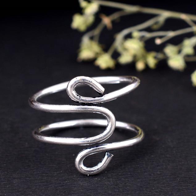 

Long Silver Arthritis Splint Ring – Handmade Adjustable Thumb & Finger Support, Therapy Jewelry for Pain & Relief 12 срібний