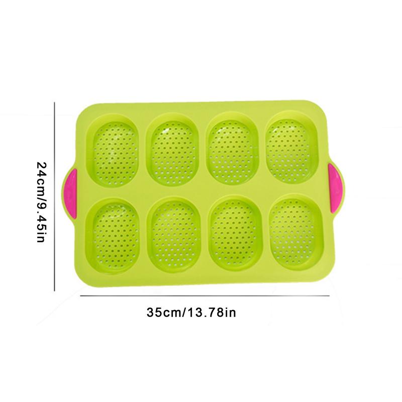 8 Grids Non-stick Siliconen Cakevorm Franse Broodvorm Hittebestendige Burger Muffin Pan Lade Cupcake Keuken Diy Bakvorm