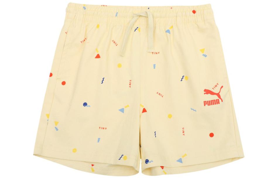 PUMA Tiny X Puma AOP Shorts Kids Beige Yellow 533417-41 116