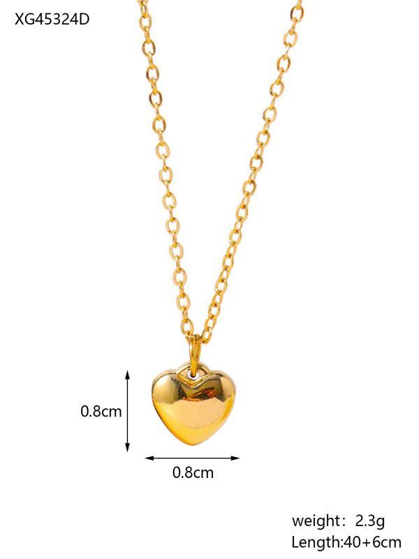 

CARLIDANA Irregular Texture Heart Love Zircon Pendants for Stainless Steel Gold Plated Fashion Jewelry Necklace for Women